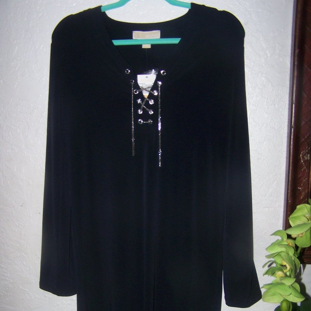 Michael Kors Navy Dress Size S  Silver Chain NWT